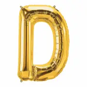D Shaped Gold Mylar Balloon 34In - Party Decor - 1 Piece