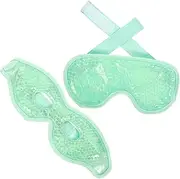 Healvian 2pcs Cold Eye Mask Ice Pouch Facial Mask Eyemask Plush Sleep Mask Eye Mask Cold Cool Eye Mask Eye Cooling Mask Cooling Eye Mask for Puffy Eyes Gel Mask Green Super Soft Crystal