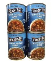 4 CANS Progresso Traditional Chicken and Sausage Gumbo Soup 19 oz Can