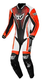Berik RSF-TECH PRO perforated One Piece Motorcycle Leather Suit, black-white-red, Size 56 for Men Black White Red