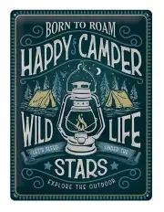 [NOSTALGIC ART] Happy Camper Large Metal Sign 30x40cm in Multi