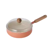 Neoflam Atelier 24cm Wok pan Induction with glass lid Orange