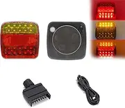 Binonus Trailer Lights,Ip 67 Waterproof LED Trailer Lights Wireless,Waterproof Rechargeable LED Towing Lights, Portable for Pickup Trucks, SUVs, Boats, RVs and More (red)