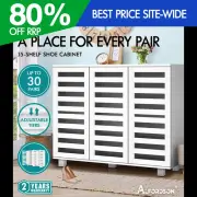 ALFORDSON Shoe Cabinet Storage Rack Organiser Drawer Shelf 30 pairs White