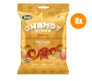 Jovy Chamoy Gummy Peach Rings 5oz, (Pack of 8)