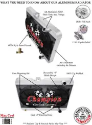 3 Row Patriot Champion Radiator W/ 2 12" Fans for 1963 Pontiac Tempest V8 Engine