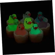 CLISPEED 50pcs Glow Dark Mini Resin Ducks Charming Tiny Luminous Duck Figurines for Dollhouse Decor Fairy Garden and Holiday Decorations and Weather Resistant Animal Statues