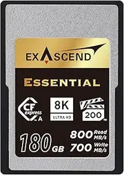 120 GB / 180 GB / 240 GB Essential CFexpress Type A Card, Sustained Read 800MB/s, Compatible with Sony a1 / a7S III / a7 IV / FX3 / FX6 (180GB)