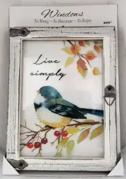 Bird Plaque Decoration Fall Leaves Bittersweet Shabby Chic Live Simply Ganz New