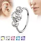 CZ Ear Cartilage Helix Tragus Rook Snug Daith Hoop Nose Ring Piercing 20G