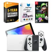 Nintendo Switch White OLED Console + Luigi’s Mansion 2 HD Bundle