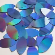 Navette Leaf Sequin 1.5" Light Blue Lazersheen Rainbow Reflective Metallic