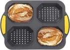Loaf Pan with Four Small Buns French Bread Loaf Pan Silicone Food Baking Trays