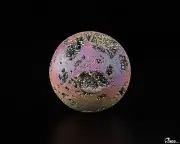 1.6" Aura Titanium Stone Hand Carved Crystal Ball/Sphere, Crystal Healing