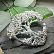 Tree of Life Necklace Wiccan Pagan Celtic Norse Ladies 925 Pendant W/FREE CHAIN