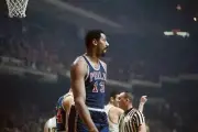 Wilt Chamberlain Of The Philadelphia 76Ers Looks On 1968 Old Basketball Photo