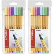 STABILO Point 88 "Pastel" Fineliner Pen - Assorted Colours - Packs of 8 x 2 (16)