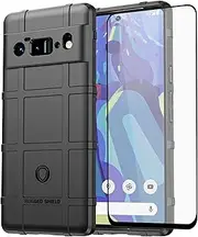 Asuwish Phone Case for Google Pixel 6 Pro with Tempered Glass Screen Protector Cover and Slim Thin Hard Mobile Film Cell Accessories Protective Pixel6Pro Pixel6 XL 6XL Pixle 6Pro 5G Women Men Black