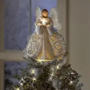 Christmas Tree Topper Decor Usb Led Light Angel Fairy Xmas Tree Top Ornament New Year Festive Decoration For Home Indoor Party B