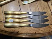 Our Table Dinner Butter Knife 2 Tone Gold Stainless Bed Bath Beyond. (4 Knives)