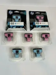 HP 02 Series HPCB383W & HPCB284W HP Photo Packs Ink Cartridges pink & blue Lot