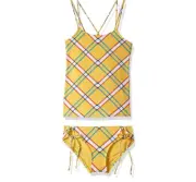 Hobie Girl's Ruffle Tankini Top and Side Tie Bikini Bottom Swimsuit Set 14 7803