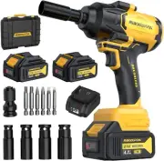 MIKKUPPA 800N.m (600Ft-lbs) Cordless Impact Wrench - 1/2 Power High Torque Batt