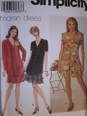 7758 Vintage Simplicity Sewing Pattern Misses MAREN Pullover Dress UNCUT OOP