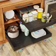 Pull Out Cabinet Organizer, Kitchen Organizers and Storage Expandable Black