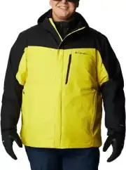 COLUMBIA WHIRLIBIRD IV OMNI-TECH HEAT BLACK YELLOW HOODED INTERCHANGE JACKET 4X