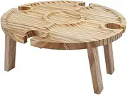 TOBBOMEY Folding Picnic Table Portable Beach Table for Outdoor Camping Lightweight Multi Functional Grill with Wine Bottle Rack for Picnics Bbqs and Beach Outings