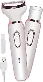 Hair Trimmer for Face Beard Mustache Arm Leg Armpit Bikini, Painless 2 in 1 Shaver with 3 Stainless Steel Blades and Floating Head, Rechargeable Cordless Hair Clipper