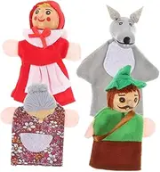 Kisangel Cute Wooden Animal Finger Puppets Set for Boys and Girls Toddlers 4pcs Storytelling Toys