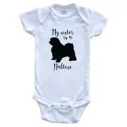 My Sister Is A Maltese Cute Dog Baby Bodysuit - Maltese One Piece Baby Bodysuit