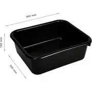 2x Heavy Duty 10L Black Plastic Basin Tub Containers Storage Crates Box Large AU