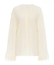 Chloé Collarless Fluid Blouse FR36,FR38 coconut milk color