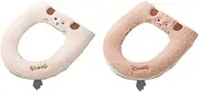 Universal Zipper Toilet Mat Cartoon Lamb Wool Toilet Seat Toilet Mat Bathroom Accessories White & Light Brown
