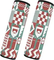 Car Seat Belt Pads 2 Pack Breathable Auto Seatbelt Shoulder Pad Backpack Shoulder Strap Pad Cover Car Accessories for Adults and Kids S Christmas Geometric Simple Shapes
