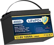 HJGHY 100Ah 12.8V LiFePO4 Battery Emergency Power Backup Rechargeable Lithium Iron Phosphate Battery 2000+ Deep Cycles for RV Solar Panel System 12 Volt Spare Battery