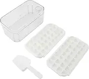 64 Grids Ice Cube Trays Large Capacity DIY Ice Mould Box Easy Release Ice Cube Maker for Refrigerator with Transparent Lid Food Grade PP Material White 23x12 5x9 5cm