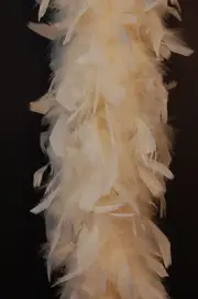 Bone Chandelle 80 Gram Feather Boas 2-Yards for Halloween, Costume, Bridal