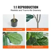Lifelike 1.2m Artificial Fiddle Leaf Fig Tree, Secure & Stable, Low Maintenance