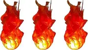 Bloepum 3X Halloween Floating Fireball Prop Flame Lamp Prop Artificial Fake Fire Floating Props No Flame