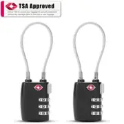 2 x TSA Approved 3 Digit Combination Suitcase Luggage Flexible Steel Cable Lock