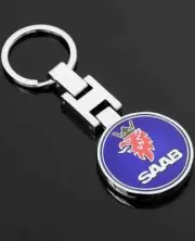Keyring for Saab Car Logo Metal Styling Key Chain Emblem "Double Sided" T4