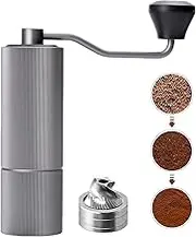 Hand Coffee Grinder,Burr Coffee Grinder Capacity 20g,Manual Coffee Grinder CNC Stainless Steel Conical Burr Grinder,High-Precision Double Bearing Positioning,for Hand Grinder Gifts(Gray)