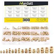 300Pcs 15 Different Sizes Brass Threaded Inserts for Plastic Brass Inserts 3D Printing Knurled Nut Brass Embedment Nut Heat Set Insert Assortment Kit for 3D Printing Plastic