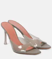 [Amina Muaddi] Amina Muaddi Alexa Glass 95 PVC mules AU 5.5 grey