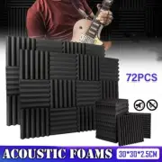 72PCS Studio Acoustic Foam Sound Absorbtion Proofing Panels Tiles Wedge