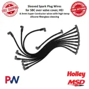 MSD 8.5 mm Super Conductor Sleeved Spark Plug Wire Set For SBC Over Valve Cover